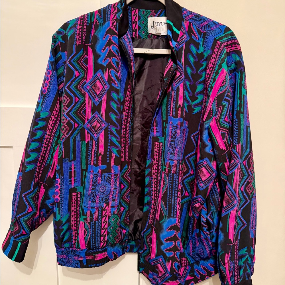 Joyce Multicolor Geometric Bomber Jacket